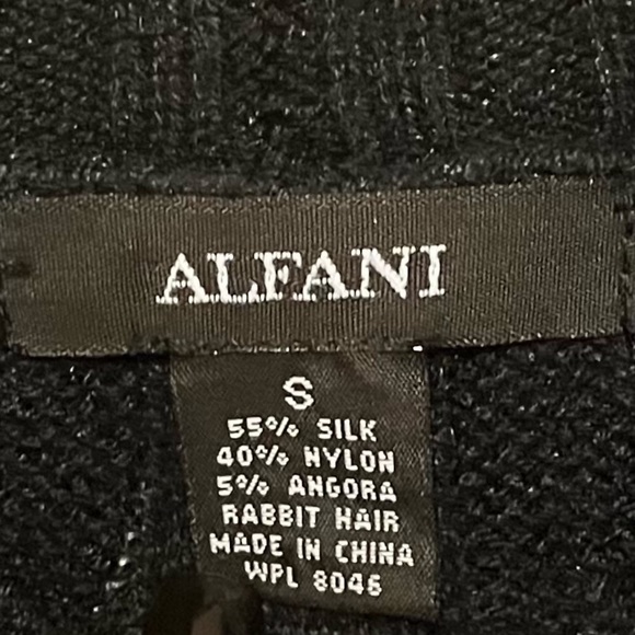 Alfani Womens Sweater Dress Silk Angora Blend Chunky Cable Knit Black Small - Picture 9 of 11